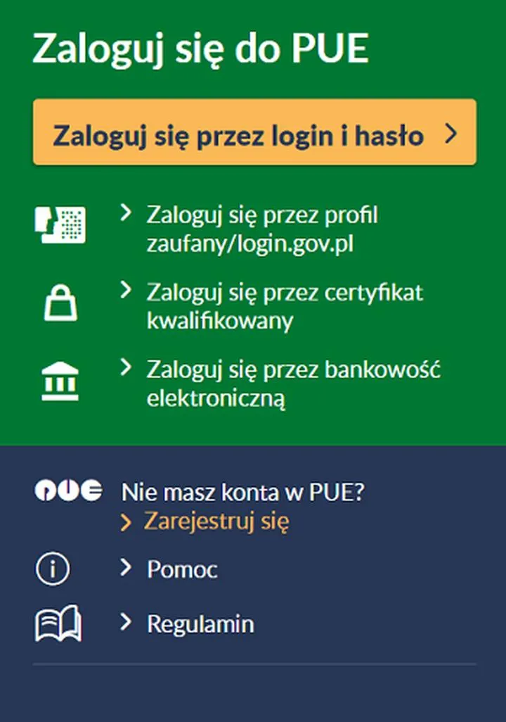 Logowanie do PUE ZUS