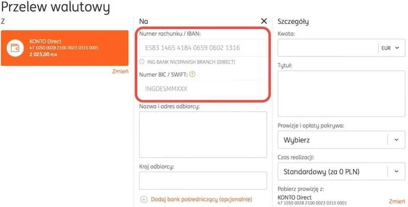 Numer IBAN w Santander