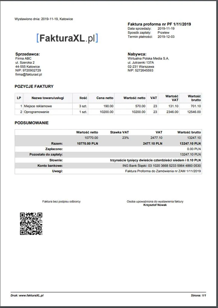 Zastosowanie i wystawienie faktury proforma